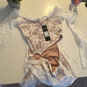 Lace Off-Shoulder Dress with Cutout Detail